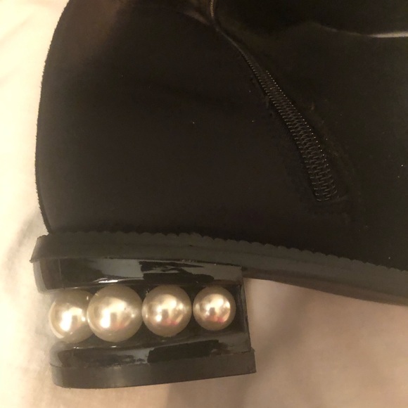 Women’s Hotkiss over the knee boots size 8.5, black faux suede/nylon 21” tall - Picture 6 of 10